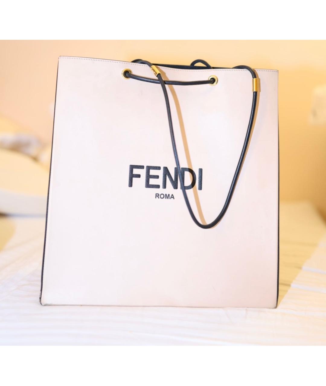 FENDI Розовая кожаная сумка тоут, фото 5