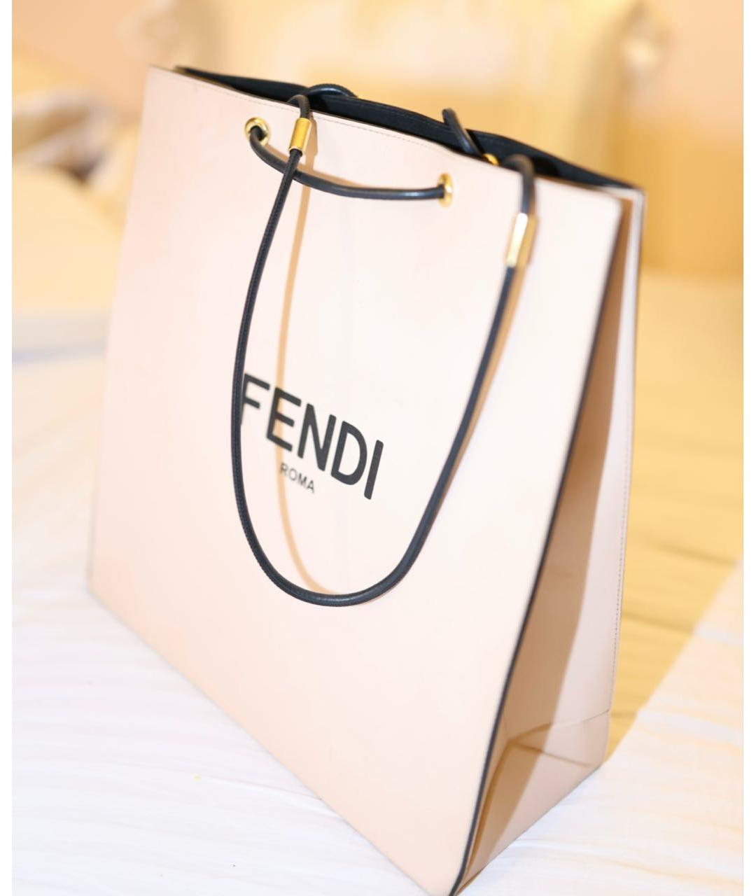 FENDI Розовая кожаная сумка тоут, фото 2