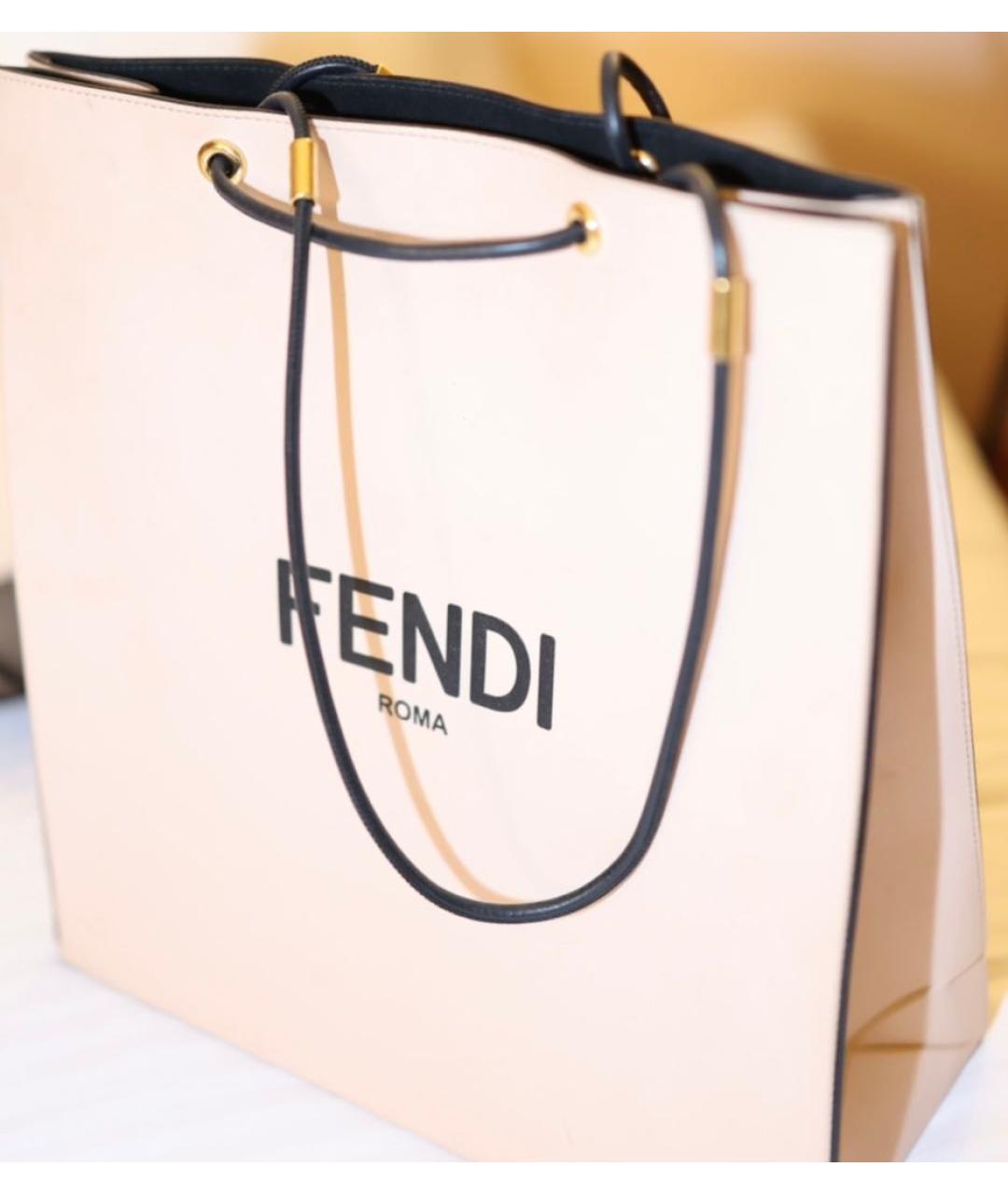 FENDI Розовая кожаная сумка тоут, фото 4