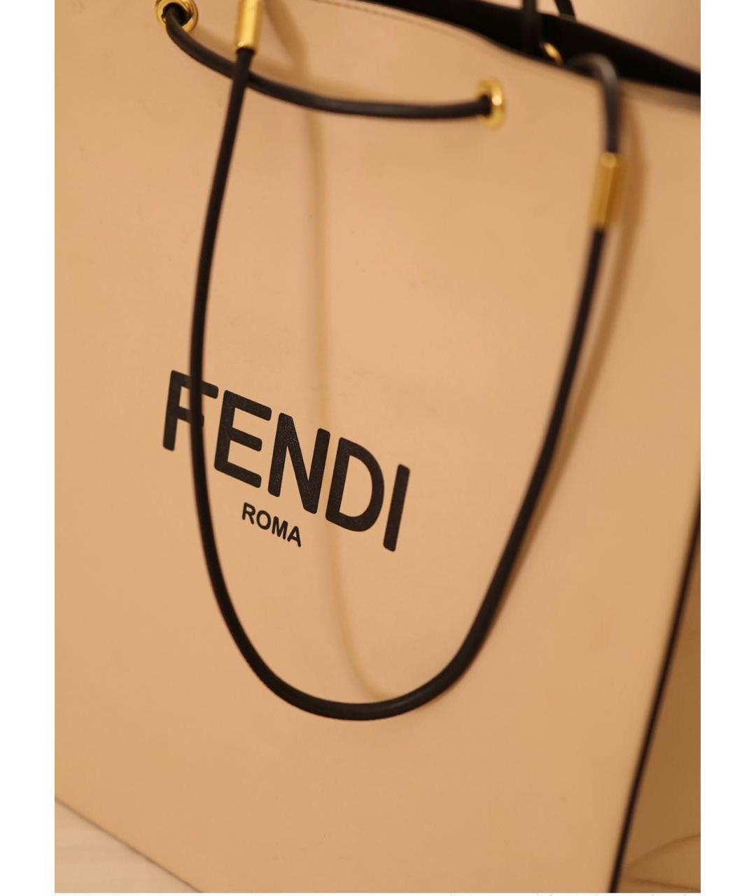 FENDI Розовая кожаная сумка тоут, фото 3