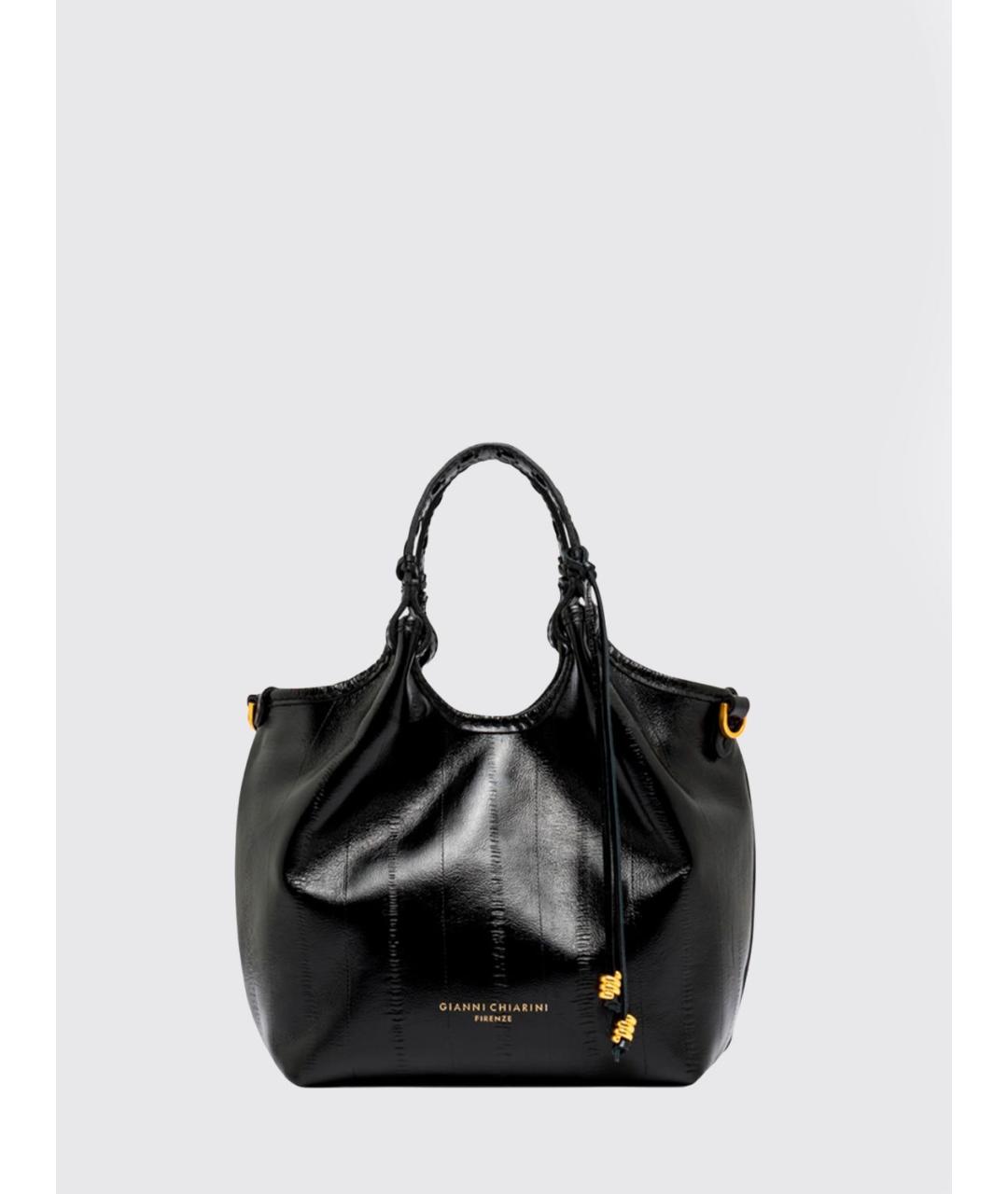 Gianni Chiarini Черная кожаная сумка с короткими ручками, фото 2