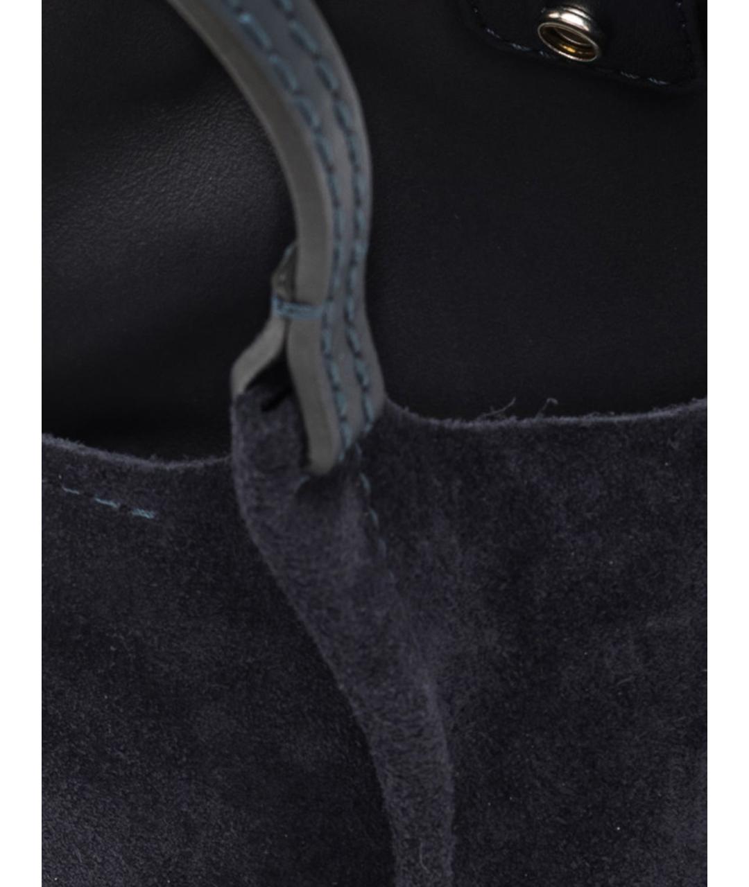 Gianni Chiarini Темно-синяя замшевая сумка с короткими ручками, фото 4