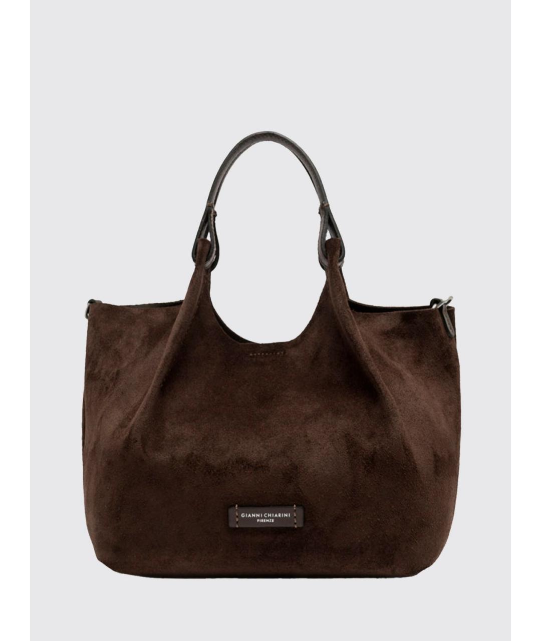 Gianni Chiarini Коричневая замшевая сумка с короткими ручками, фото 2
