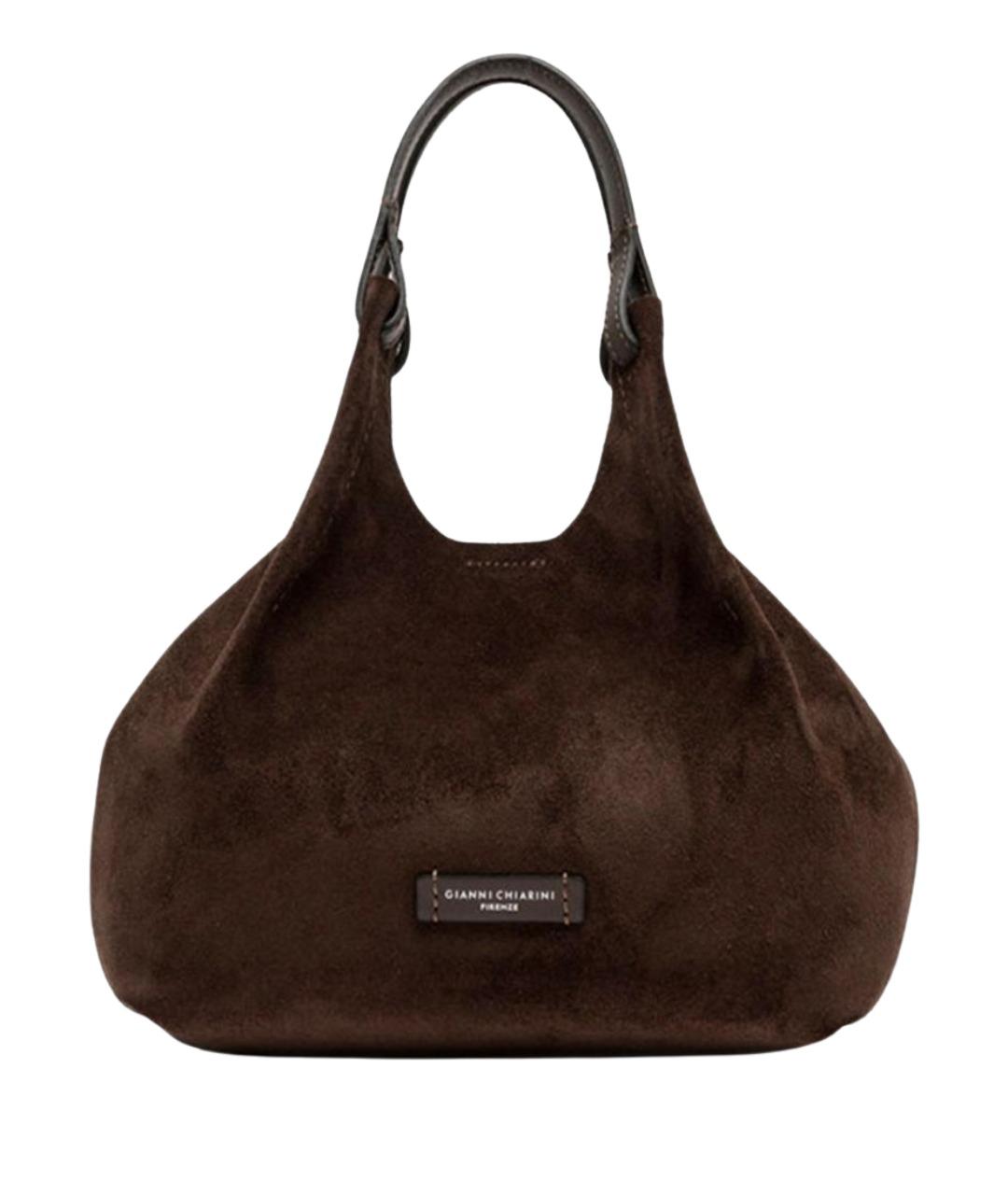 Gianni Chiarini Коричневая замшевая сумка с короткими ручками, фото 1