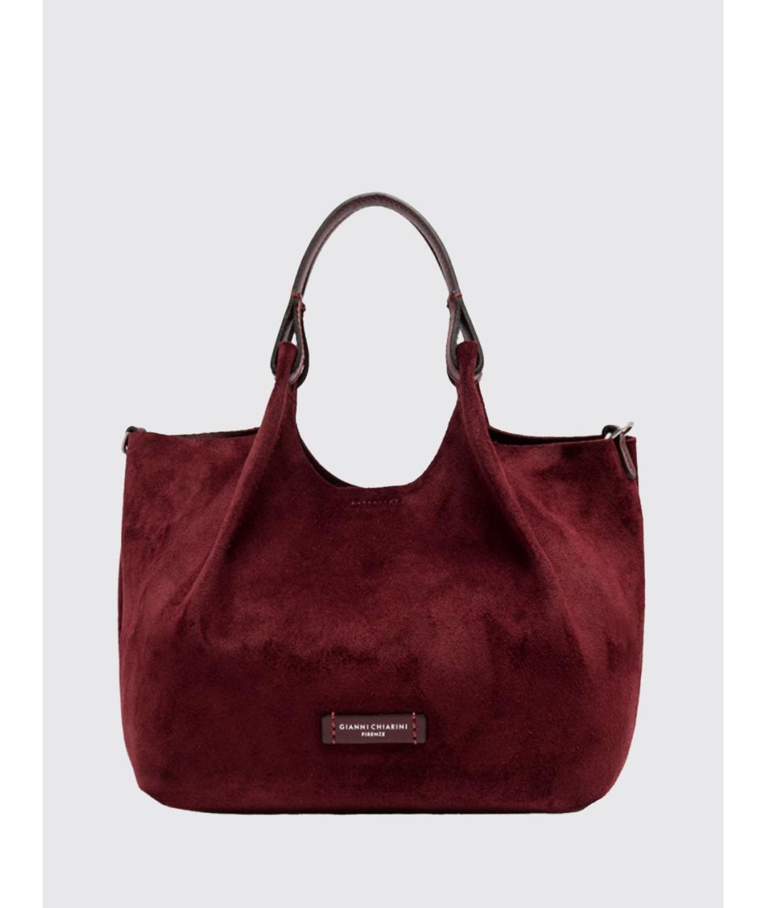 Gianni Chiarini Бордовая замшевая сумка с короткими ручками, фото 2
