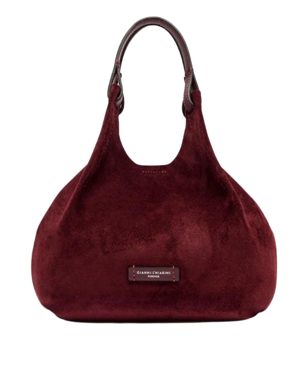 Gianni Chiarini Бордовая замшевая сумка с короткими ручками, фото 1