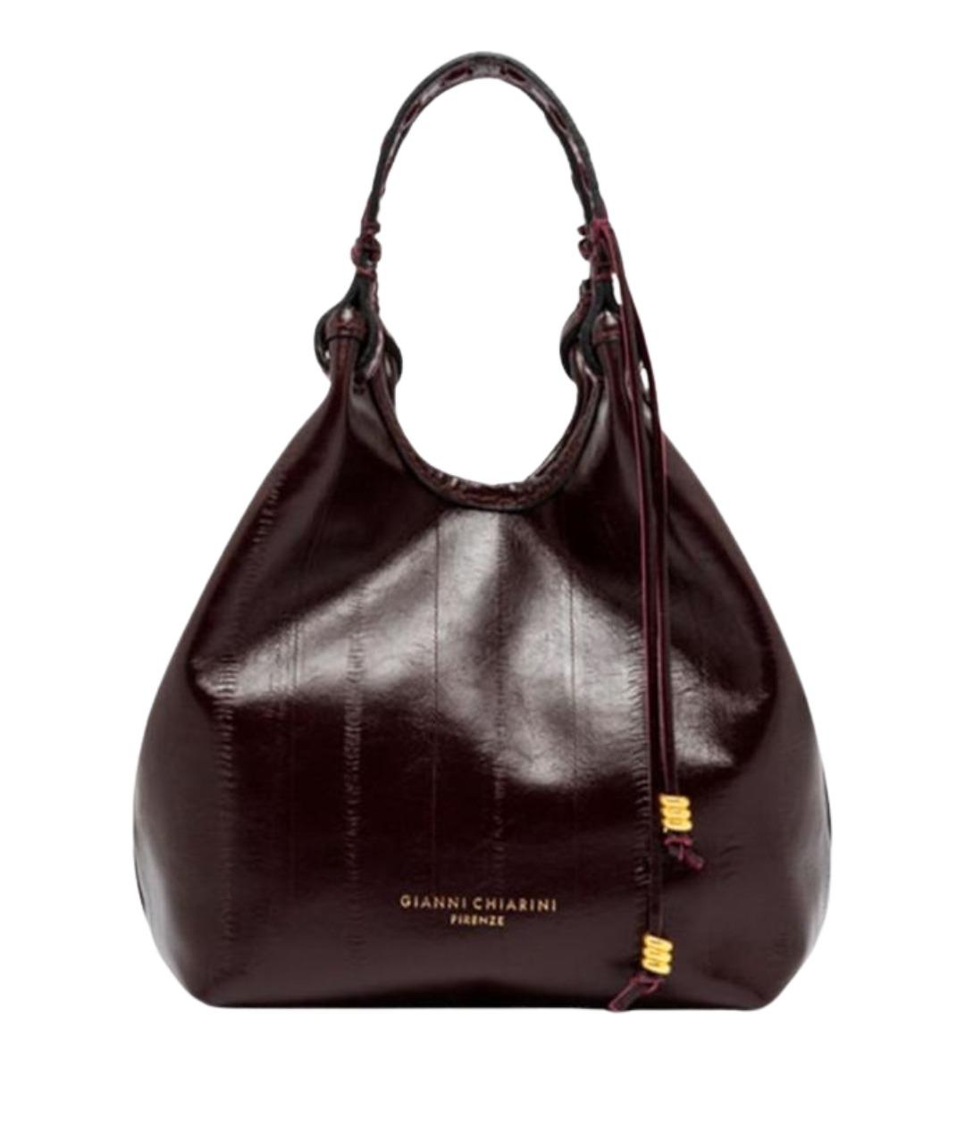 Gianni Chiarini Бордовая кожаная сумка с короткими ручками, фото 1