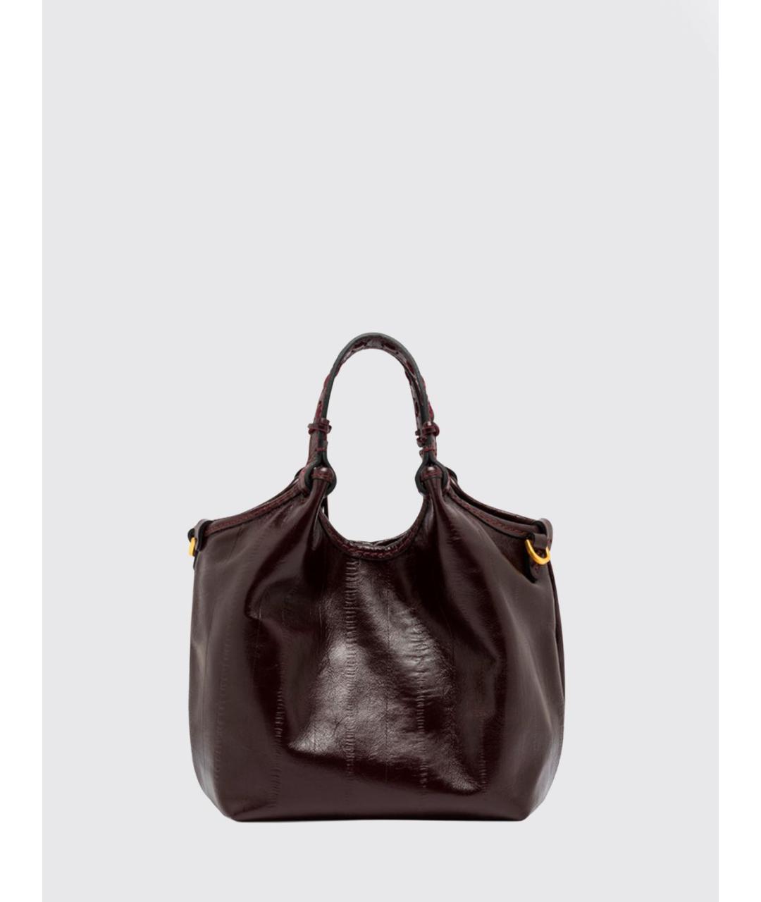 Gianni Chiarini Бордовая кожаная сумка с короткими ручками, фото 3