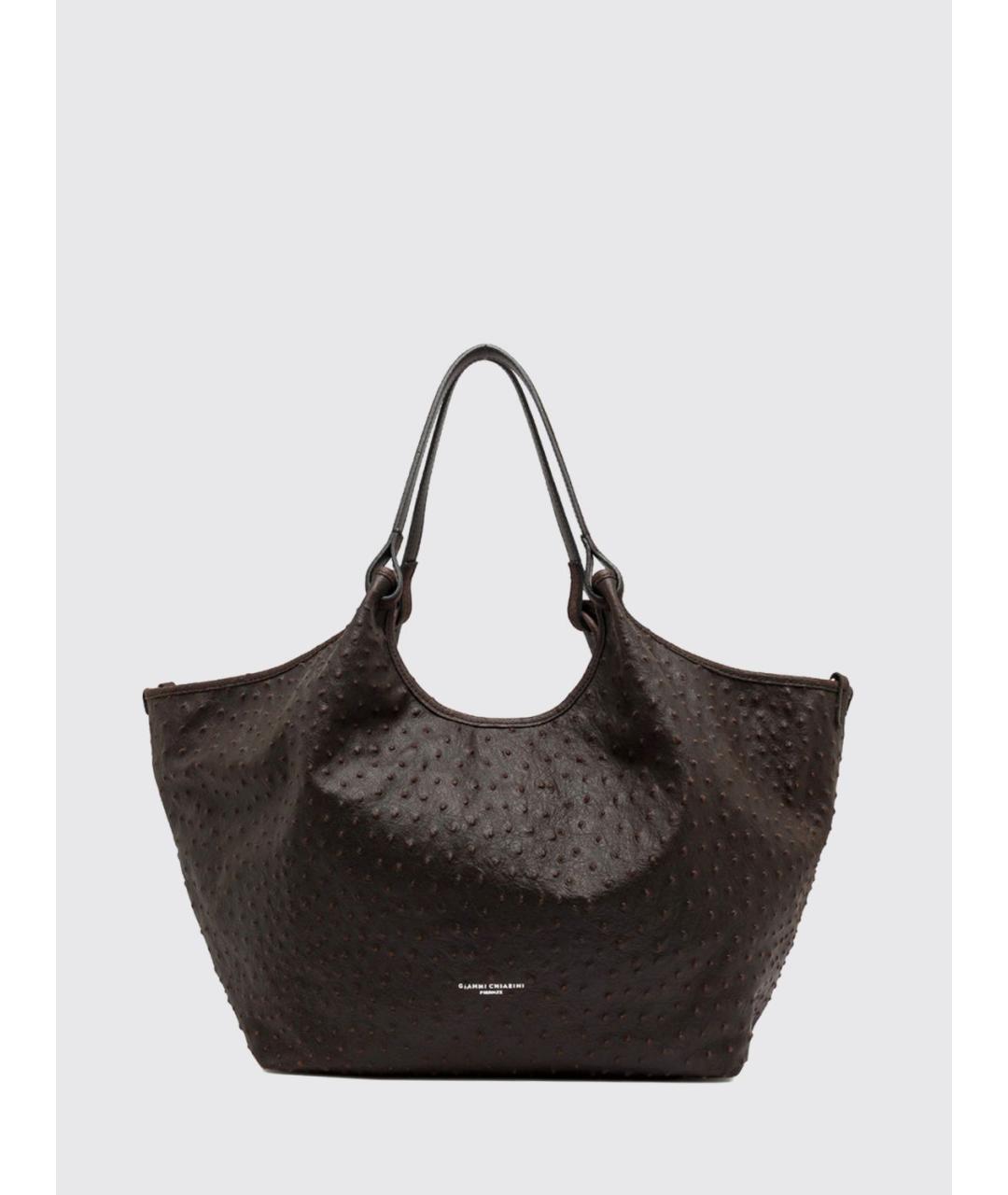 Gianni Chiarini Коричневая кожаная сумка с короткими ручками, фото 2