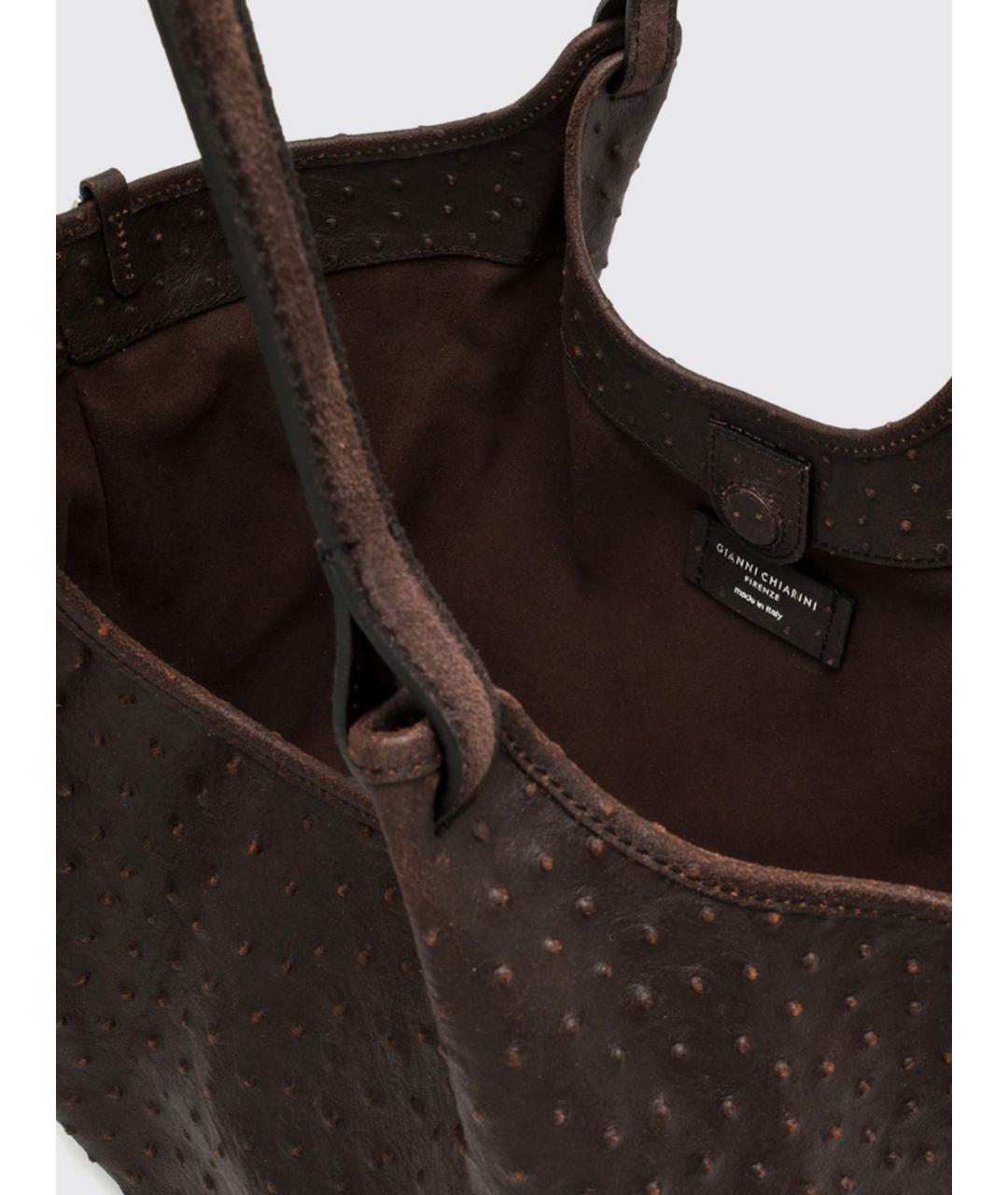 Gianni Chiarini Коричневая кожаная сумка с короткими ручками, фото 4