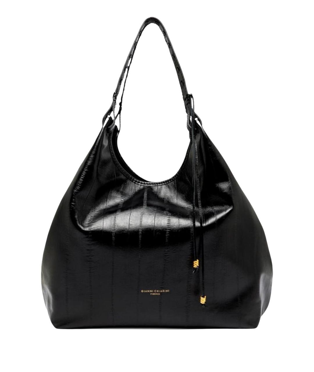 Gianni Chiarini Черная кожаная сумка с короткими ручками, фото 1