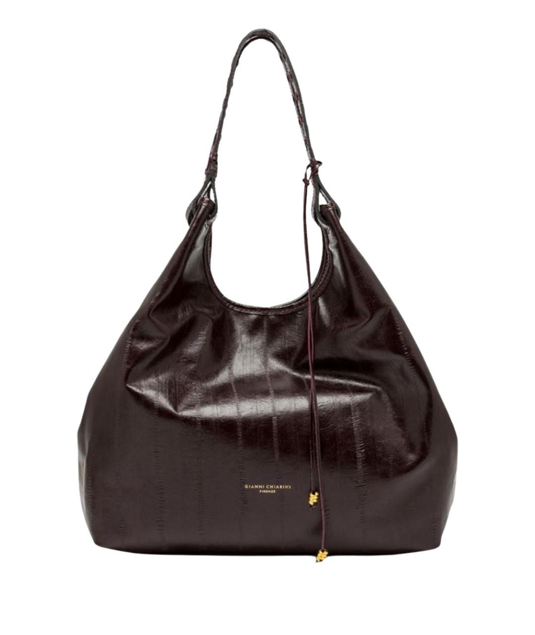 Gianni Chiarini Бордовая кожаная сумка с короткими ручками, фото 1