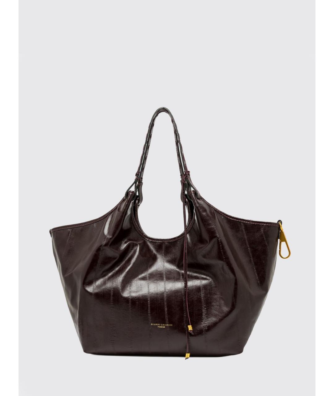 Gianni Chiarini Бордовая кожаная сумка с короткими ручками, фото 2