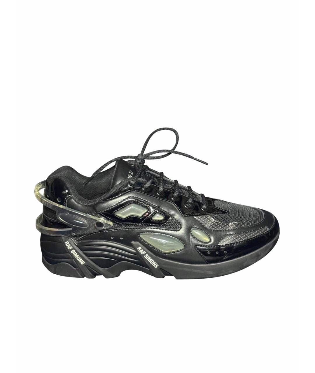 RAF SIMONS Черные текстильные низкие кроссовки / кеды, фото 1