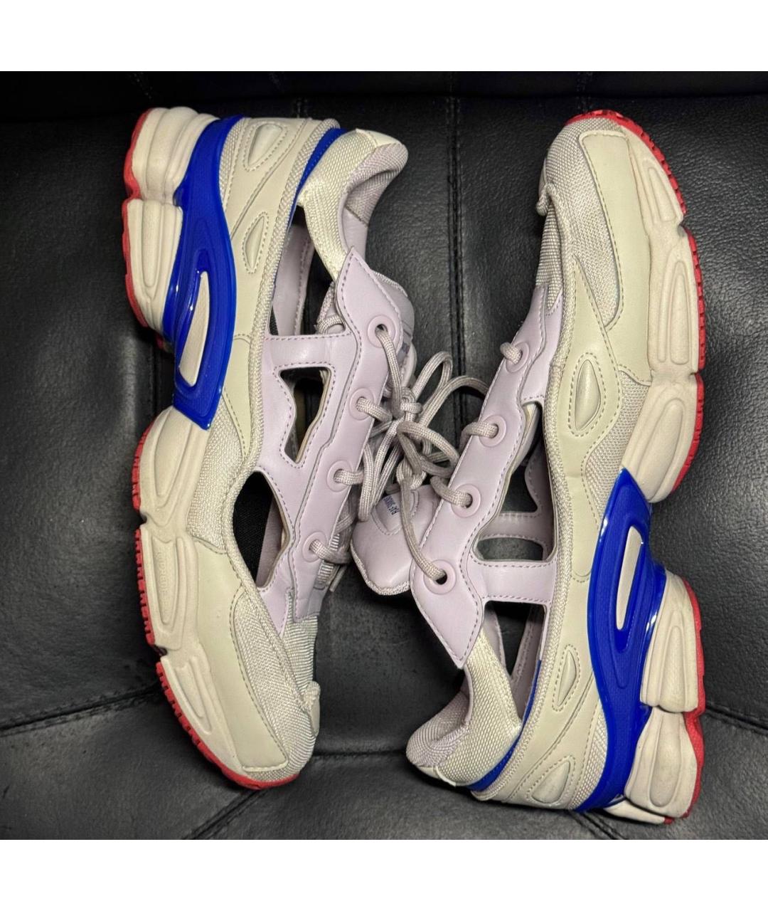 ADIDAS X RAF SIMONS Бежевые текстильные низкие кроссовки / кеды, фото 4