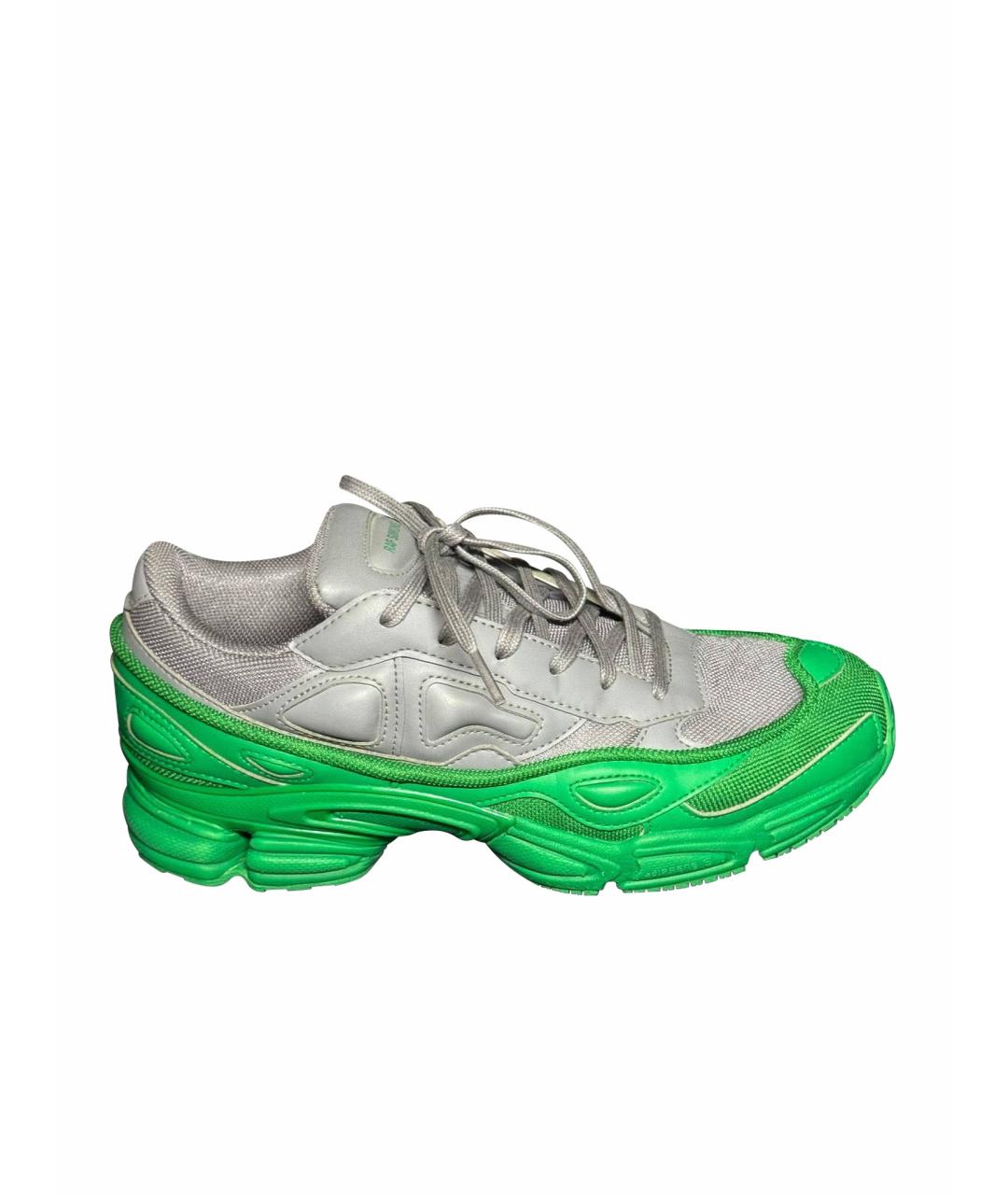 ADIDAS X RAF SIMONS Зеленые текстильные низкие кроссовки / кеды, фото 1