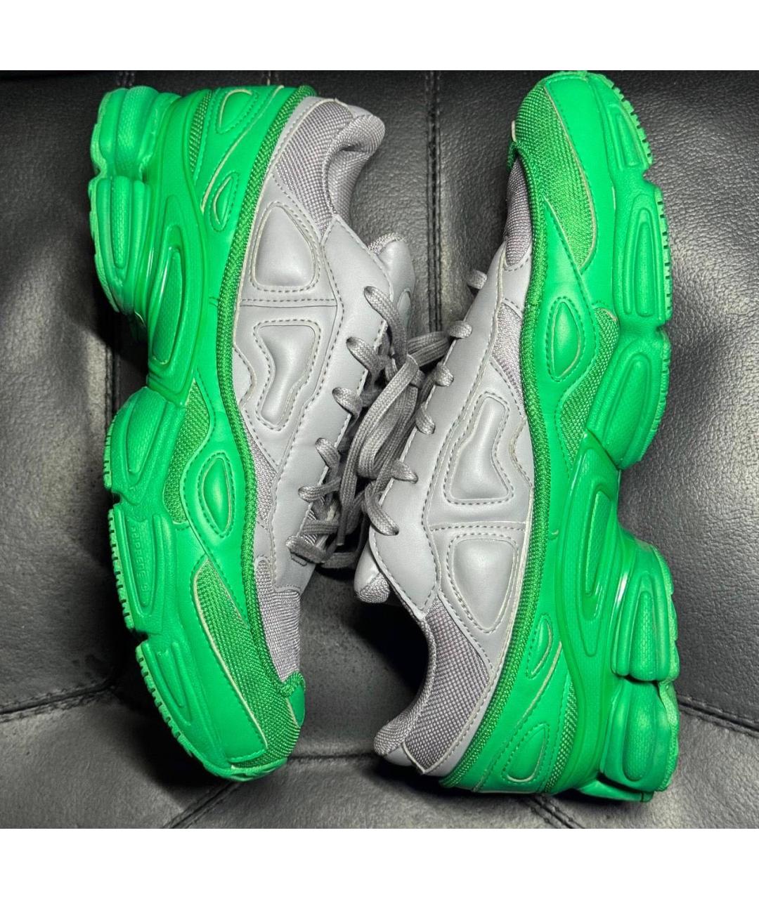 ADIDAS X RAF SIMONS Зеленые текстильные низкие кроссовки / кеды, фото 4