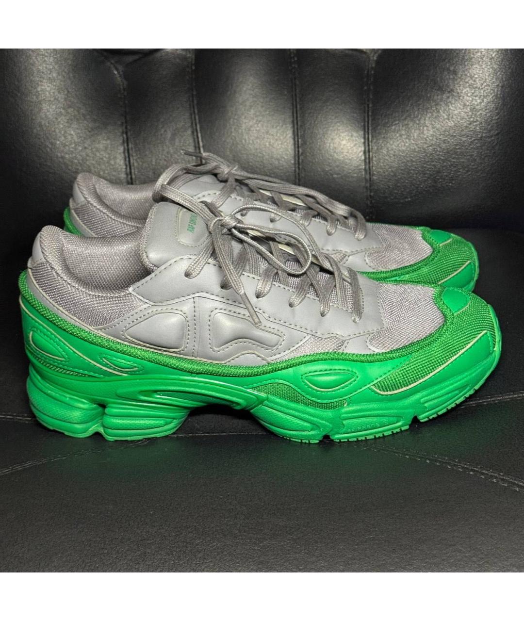 ADIDAS X RAF SIMONS Зеленые текстильные низкие кроссовки / кеды, фото 9