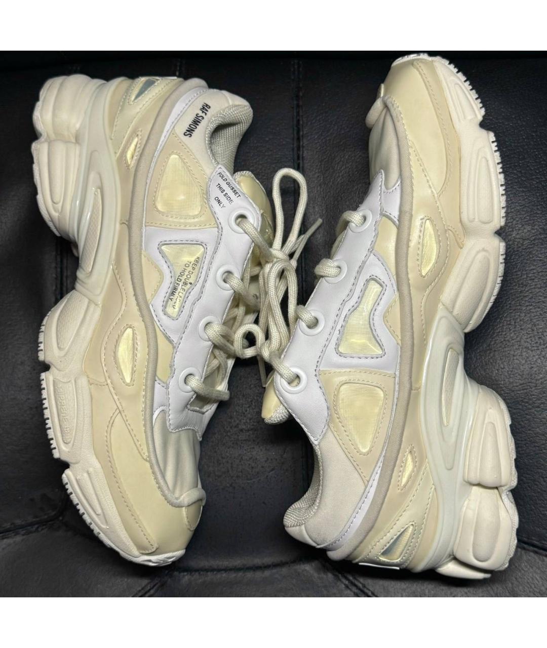 ADIDAS X RAF SIMONS Бежевые текстильные низкие кроссовки / кеды, фото 3