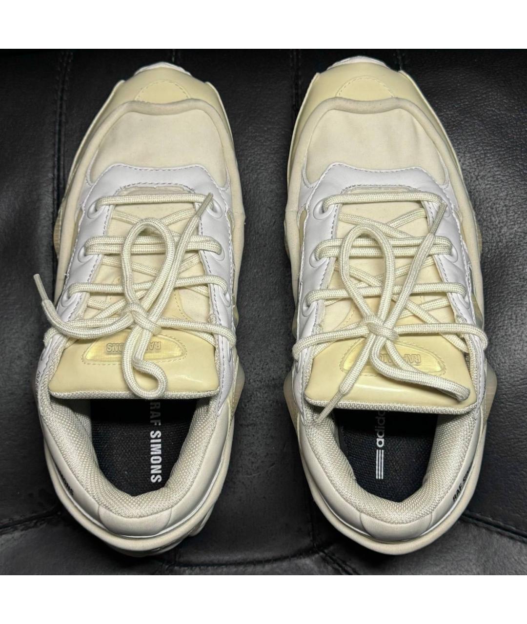 ADIDAS X RAF SIMONS Бежевые текстильные низкие кроссовки / кеды, фото 4