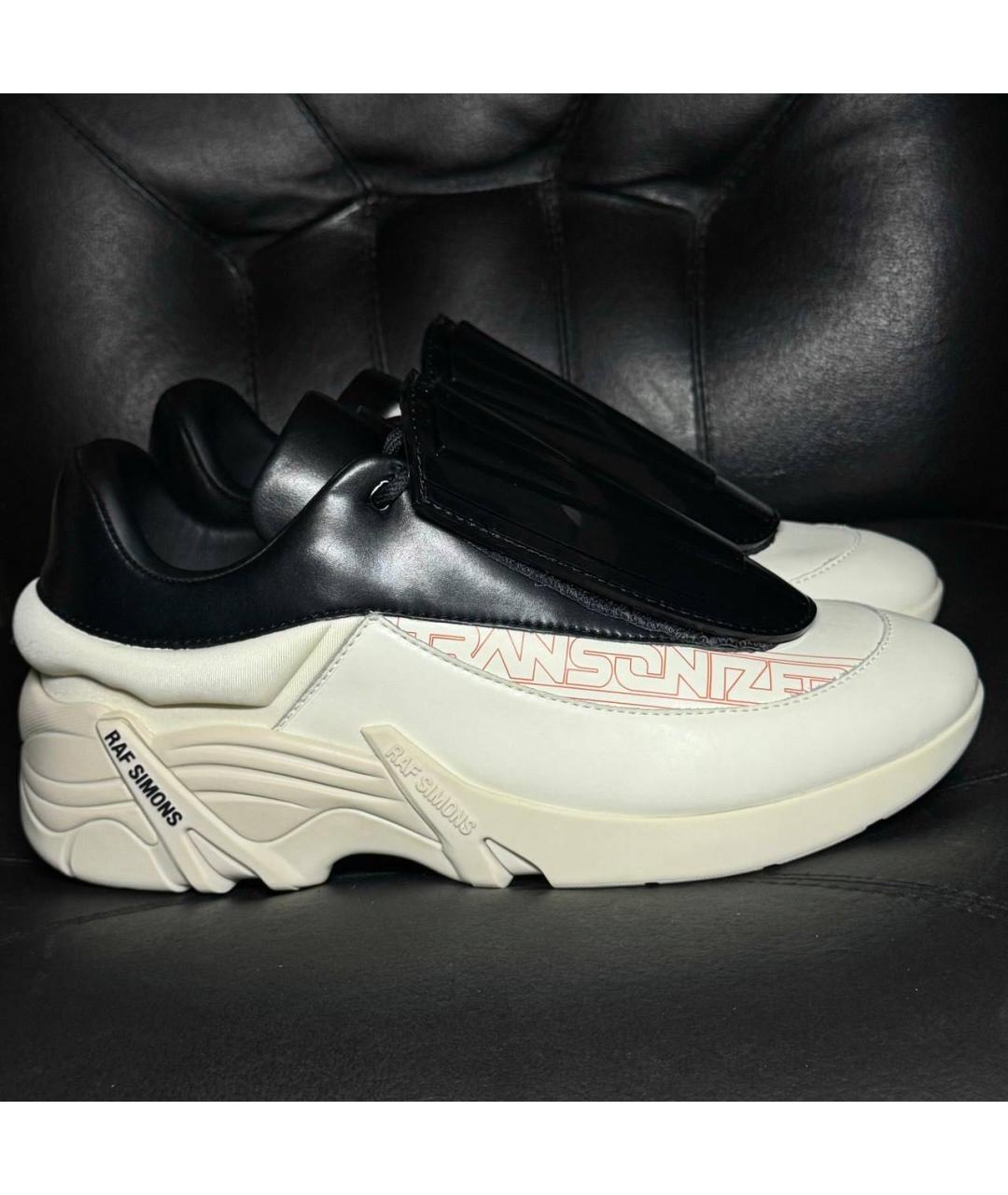 RAF SIMONS Белые текстильные низкие кроссовки / кеды, фото 9