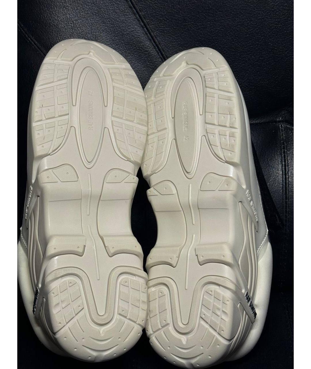 RAF SIMONS Белые текстильные низкие кроссовки / кеды, фото 8