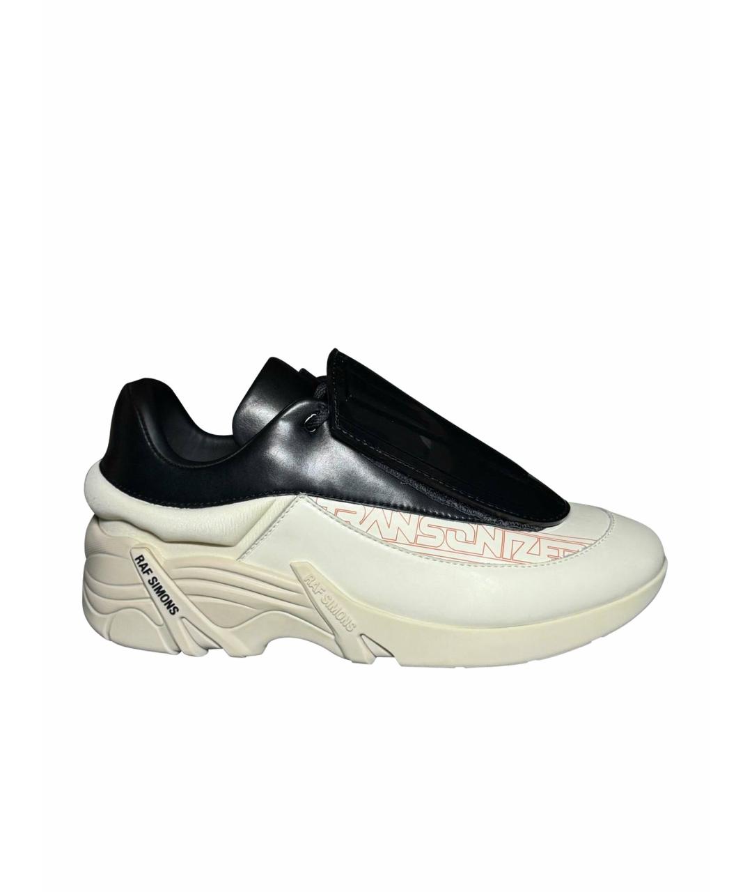 RAF SIMONS Белые текстильные низкие кроссовки / кеды, фото 1