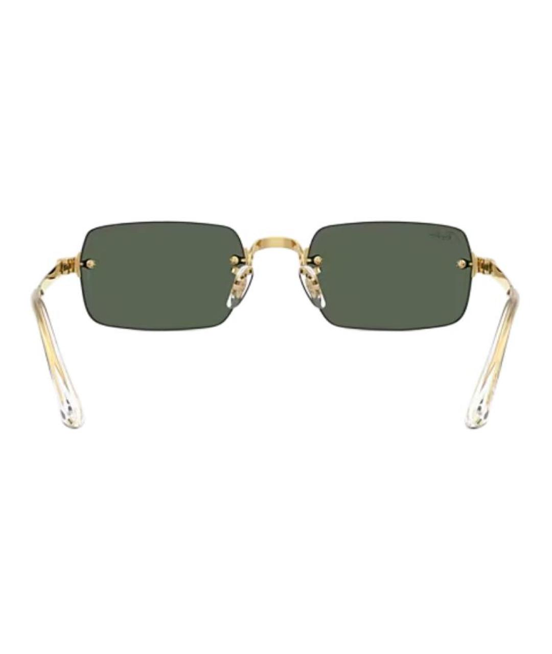 RAY BAN Золотые металлические солнцезащитные очки, фото 5