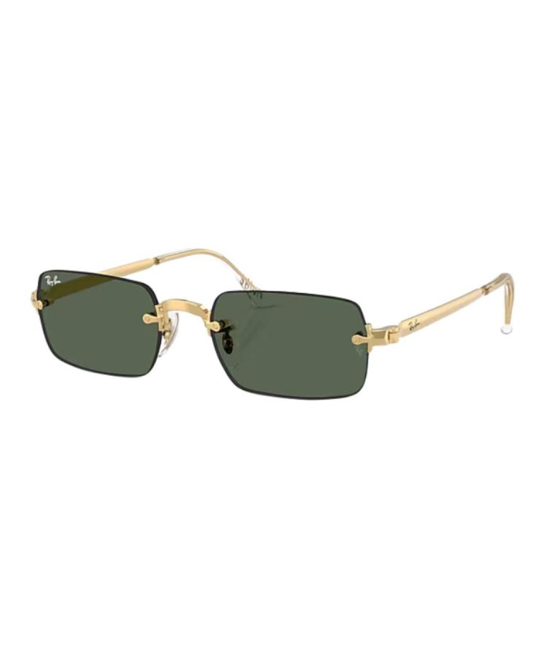RAY BAN Золотые металлические солнцезащитные очки, фото 1