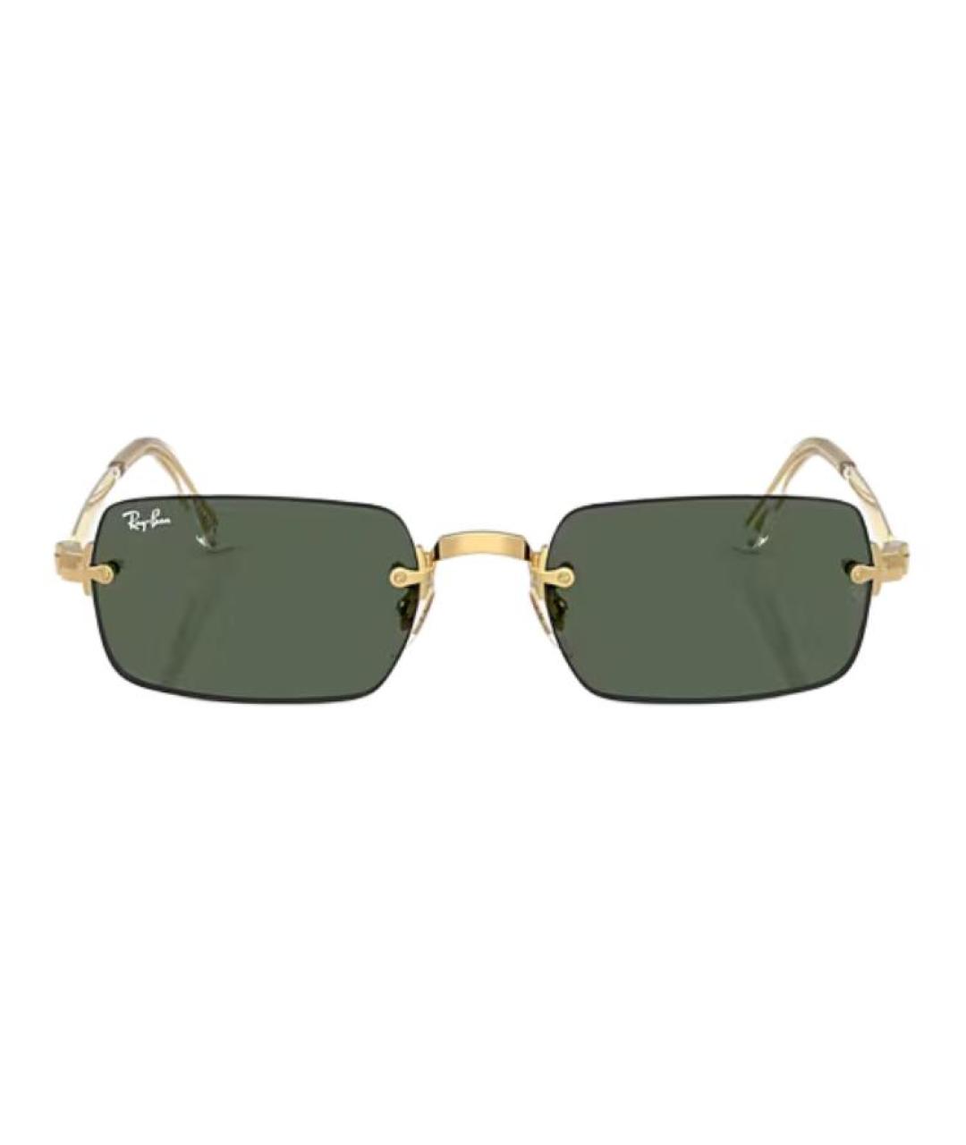 RAY BAN Золотые металлические солнцезащитные очки, фото 2