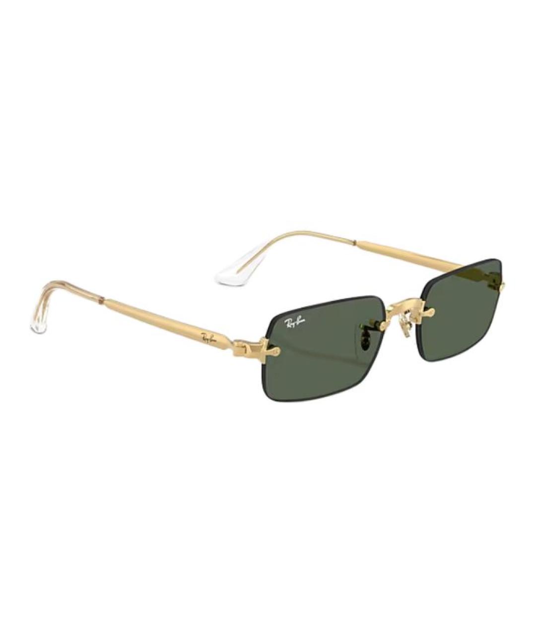 RAY BAN Золотые металлические солнцезащитные очки, фото 4