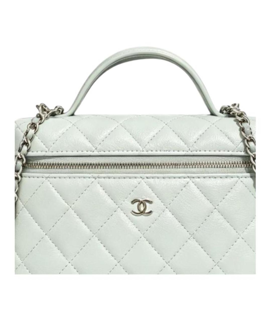 CHANEL Голубая кожаная сумка через плечо, фото 2