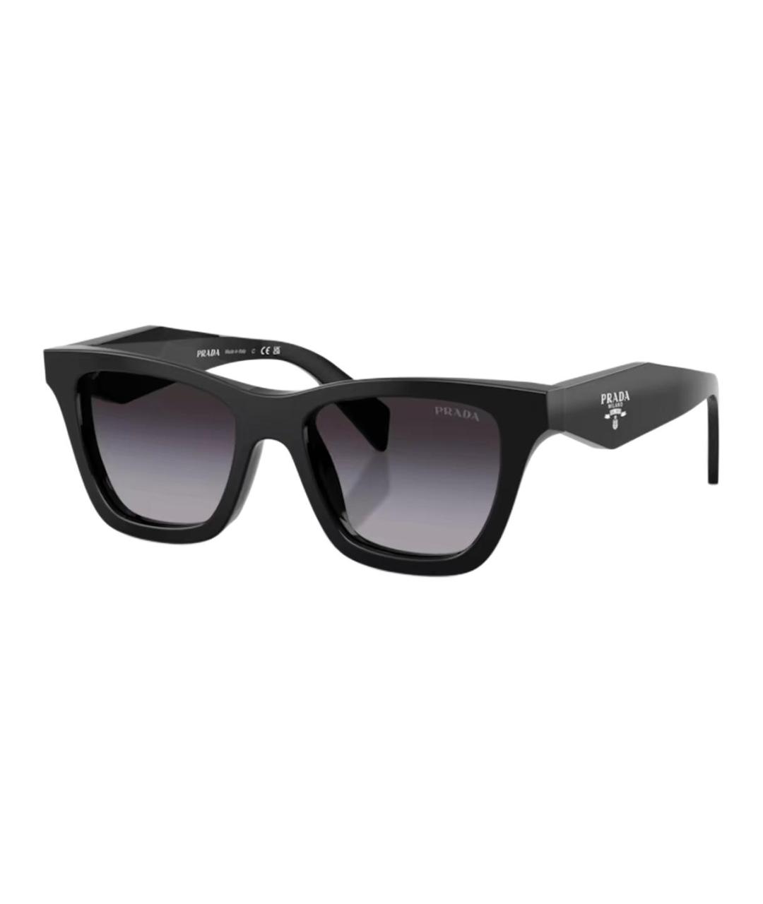 PRADA Черные пластиковые солнцезащитные очки, фото 1