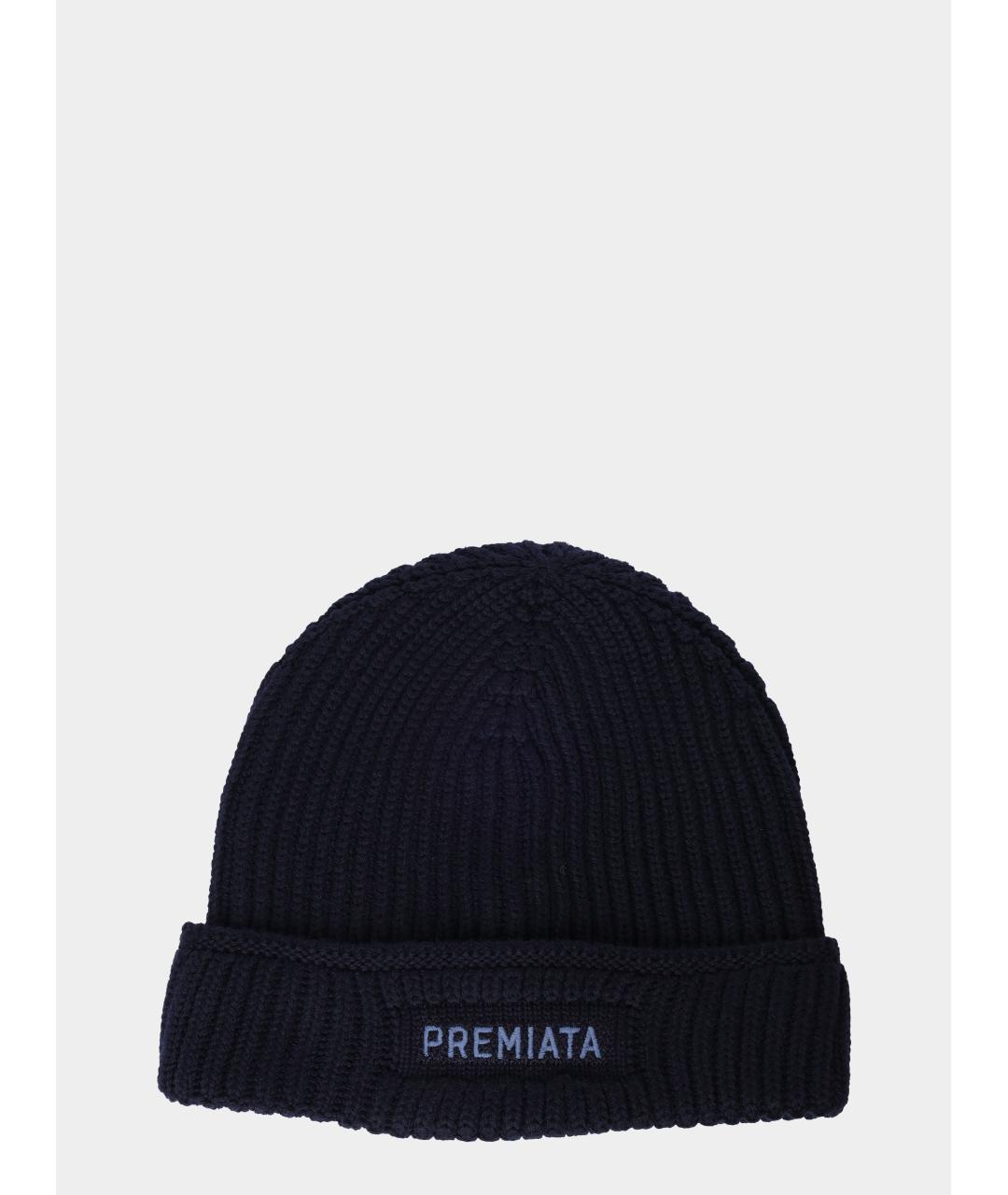 PREMIATA Темно-синяя шерстяная шапка, фото 6