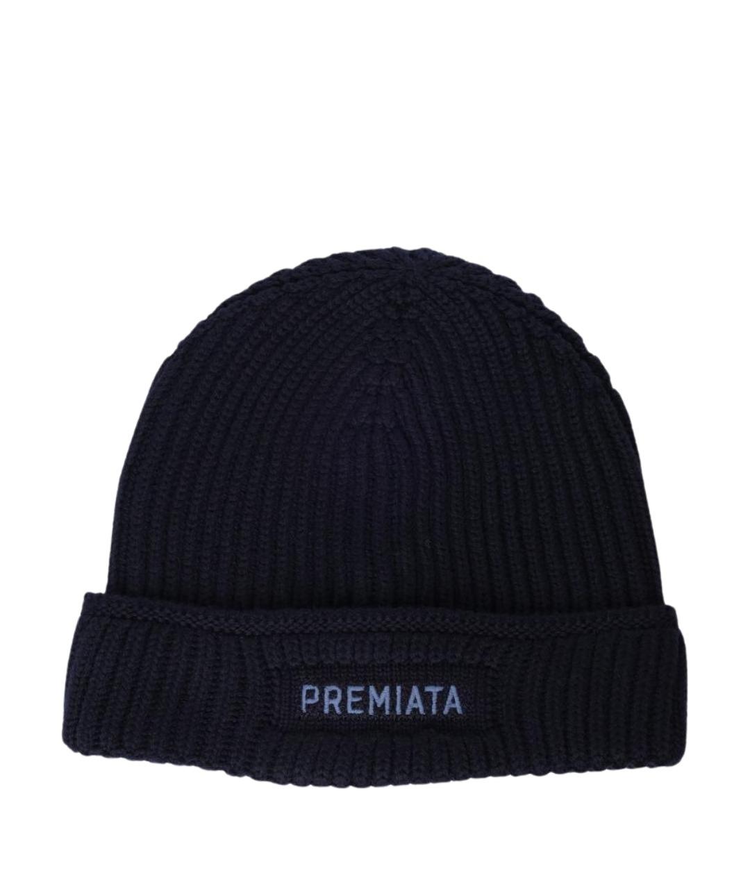 PREMIATA Темно-синяя шерстяная шапка, фото 1