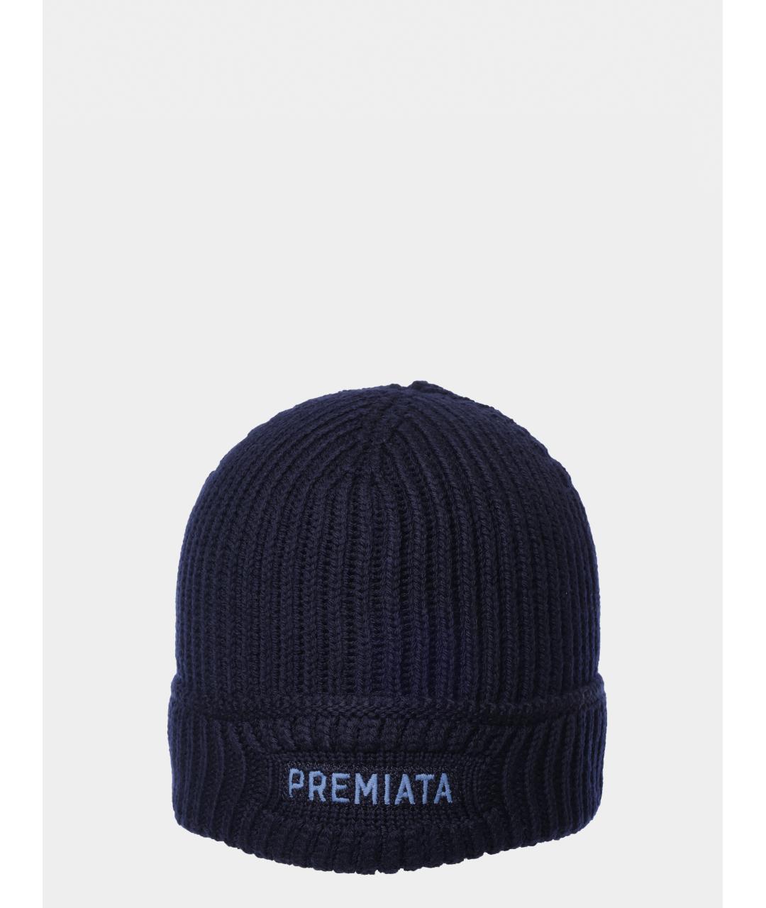 PREMIATA Темно-синяя шерстяная шапка, фото 4