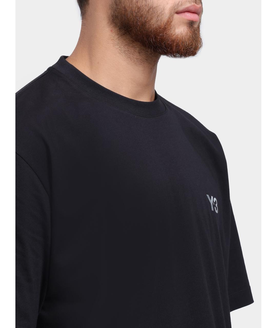 Y-3 Черная хлопковая футболка, фото 5