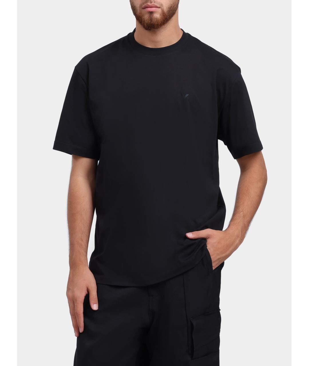 Y-3 Черная хлопковая футболка, фото 2