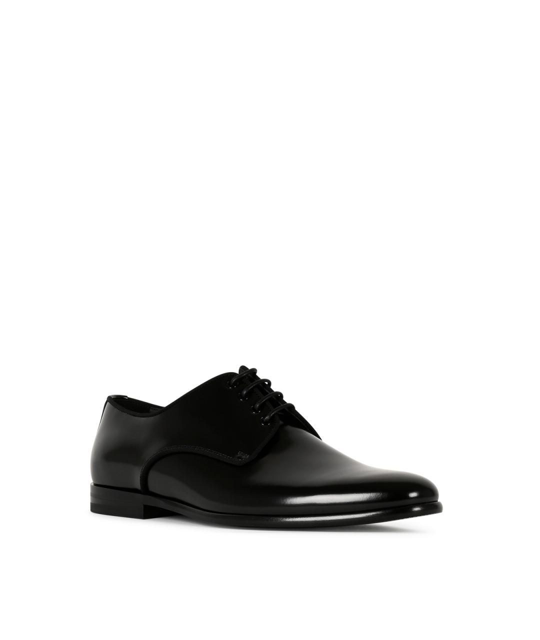 DOLCE&GABBANA Черные кожаные туфли, фото 2