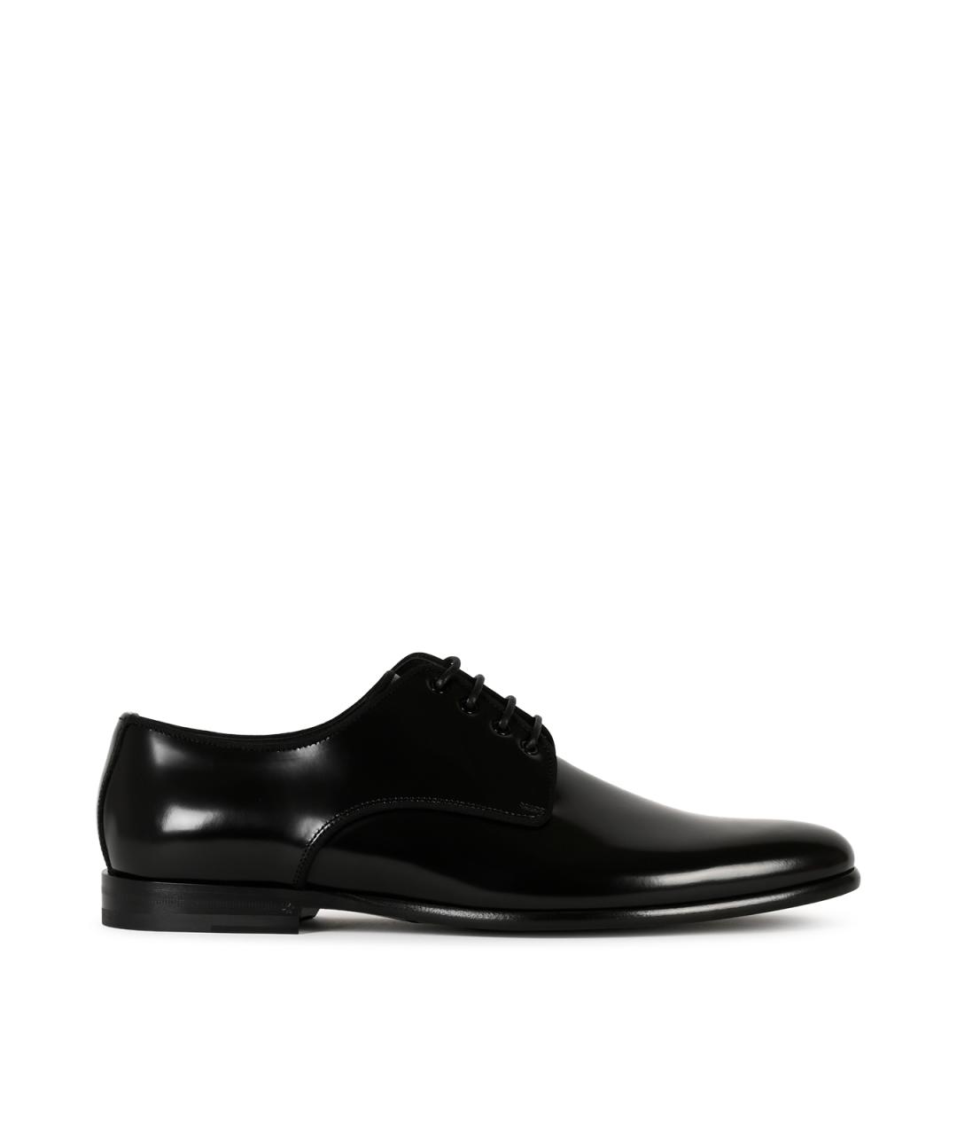 DOLCE&GABBANA Черные кожаные туфли, фото 1