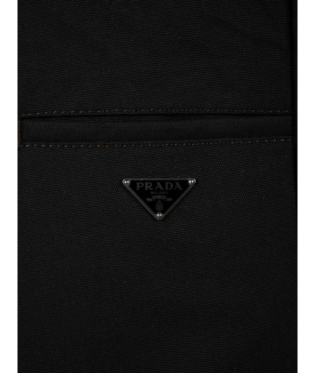 PRADA Черные хлопковые повседневные брюки, фото 3