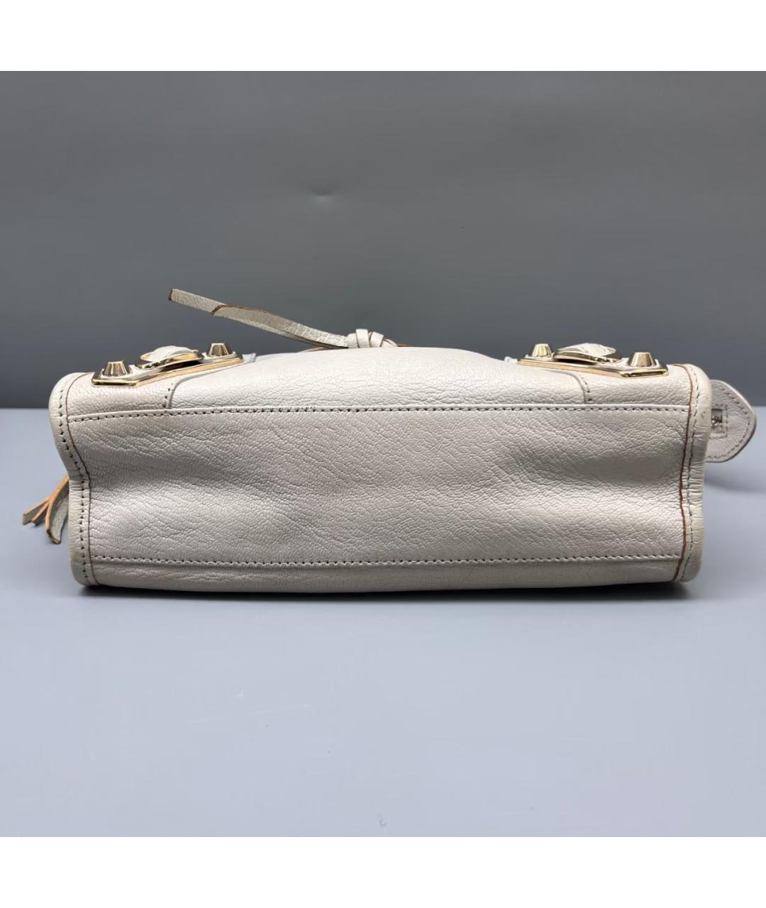 BALENCIAGA Белая кожаная сумка через плечо, фото 4