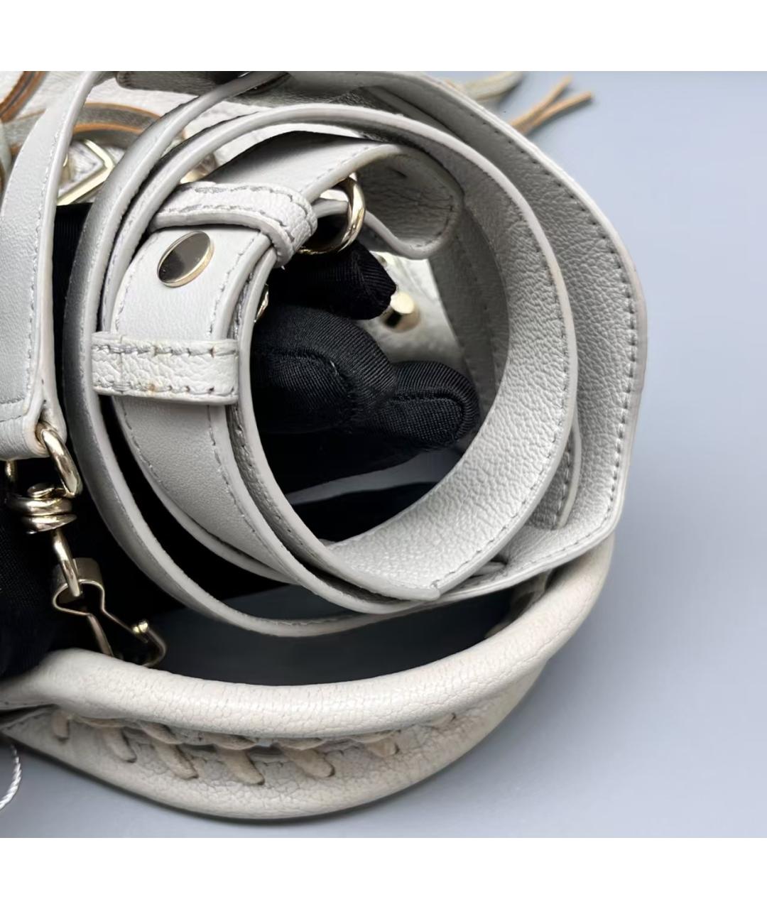 BALENCIAGA Белая кожаная сумка через плечо, фото 6