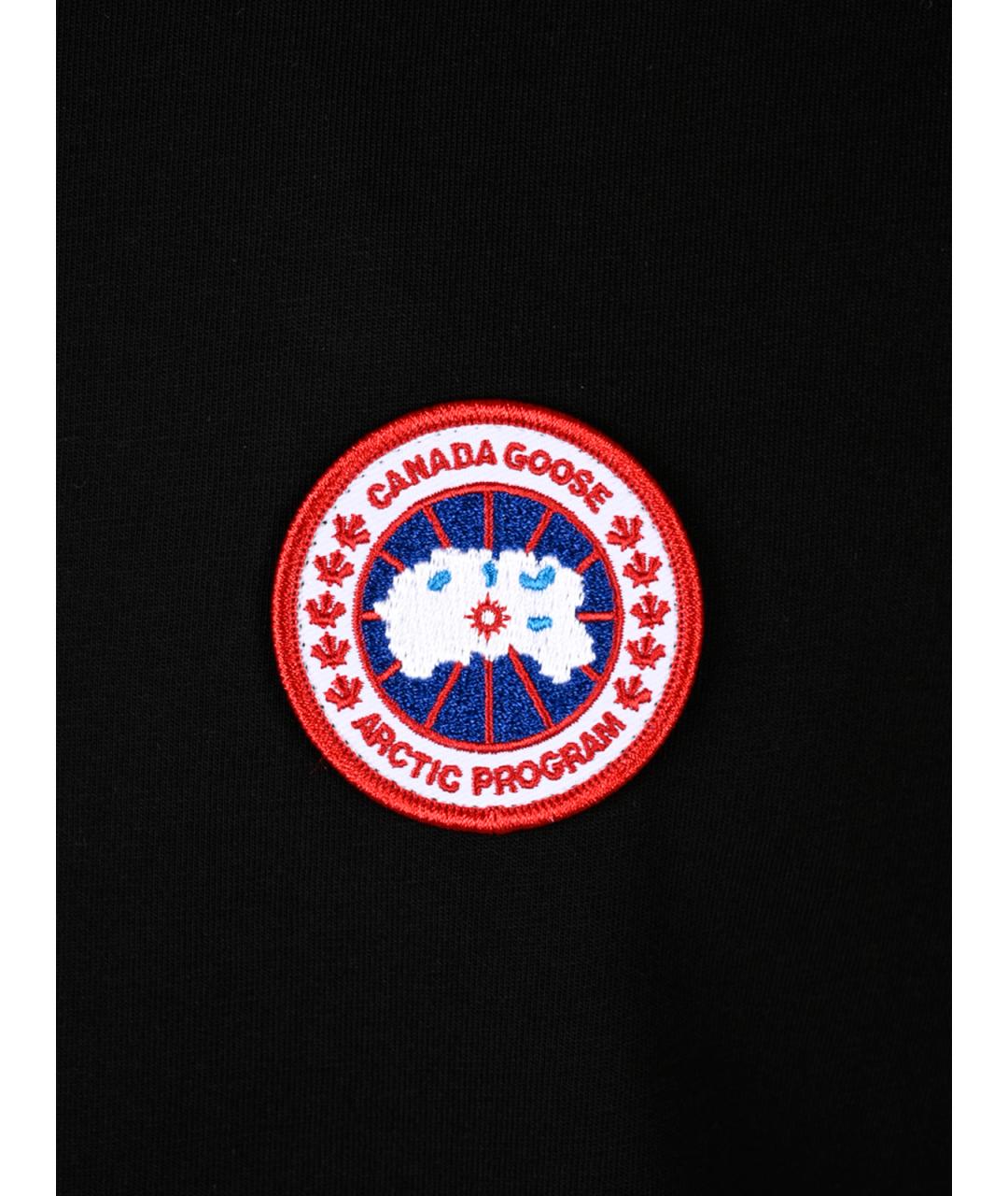 CANADA GOOSE Черная хлопковая футболка, фото 3
