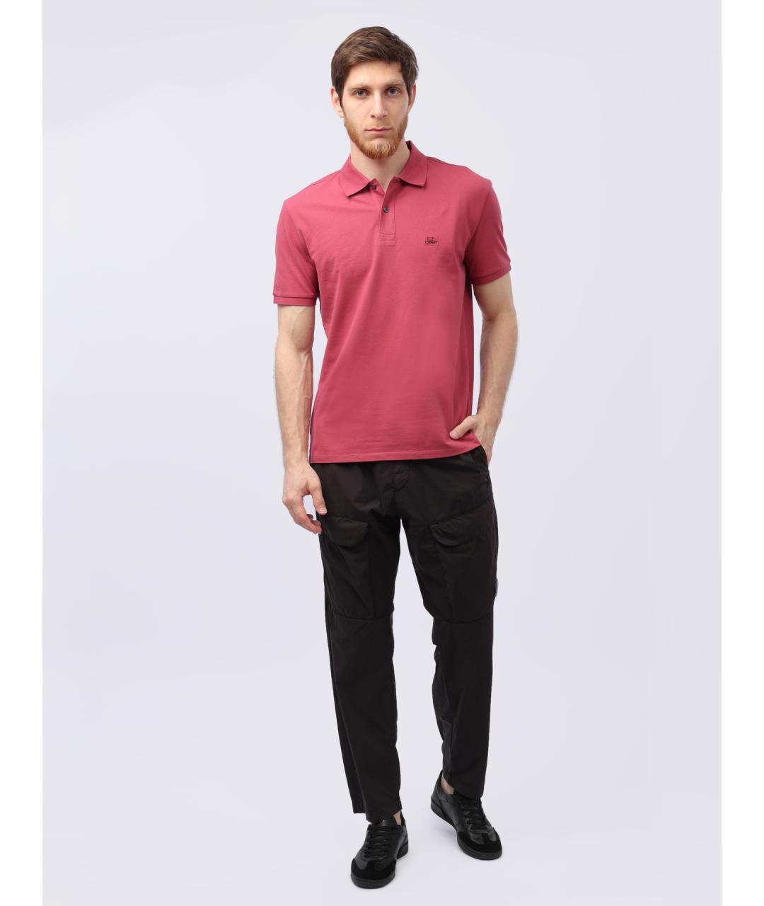 CP COMPANY Розовое хлопковое поло с коротким рукавом, фото 2