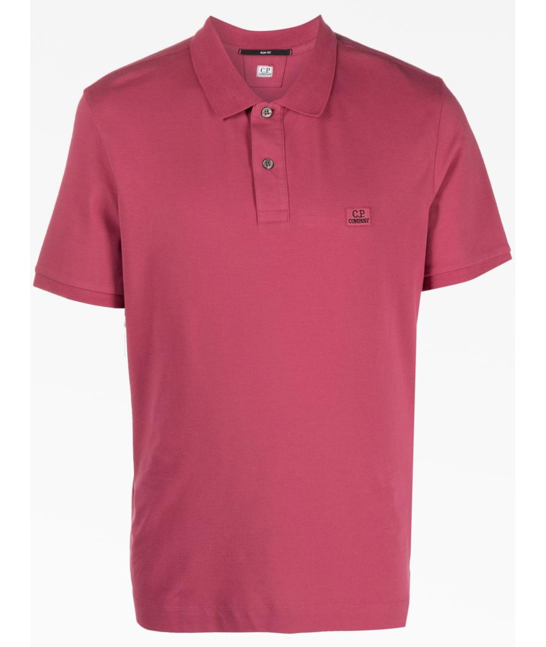 CP COMPANY Розовое хлопковое поло с коротким рукавом, фото 1