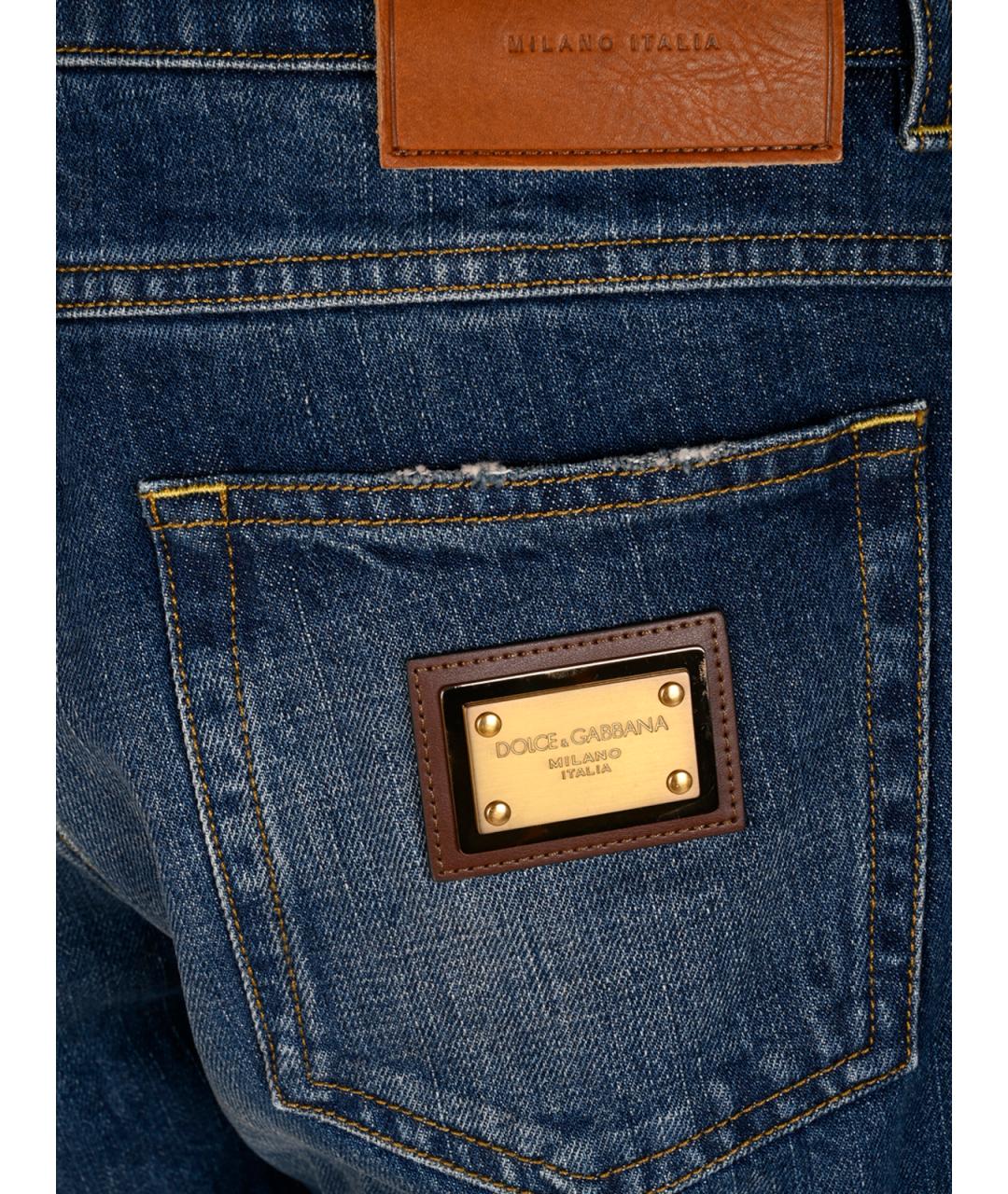 DOLCE&GABBANA Синие хлопковые джинсы, фото 3