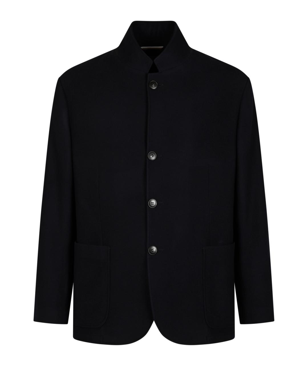CANALI Темно-синее шерстяное пальто, фото 1
