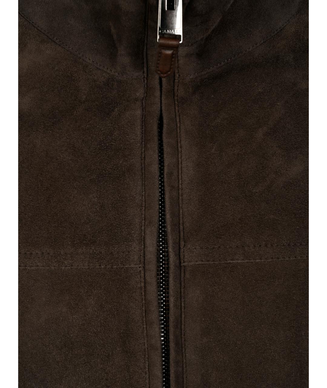 CANALI Коричневая замшевая куртка, фото 6