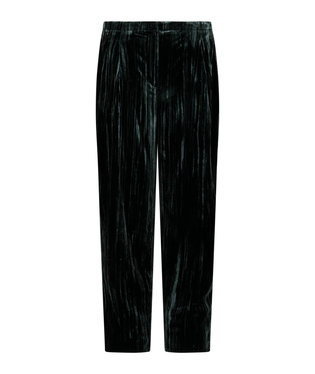 EMPORIO ARMANI Зеленые вискозные прямые брюки, фото 1